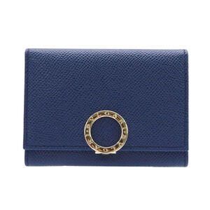 BVLGARI Bvlgari Leather Card Case Blue/Pink 36322 Men's Blue